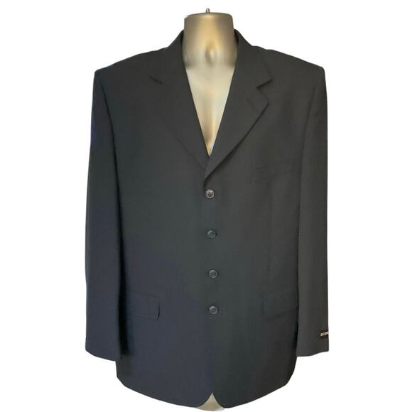 NWT Soprano Disegno Collezione Navy Blue Single Breasted Sports Jacket Size 44R - Picture 1 of 11